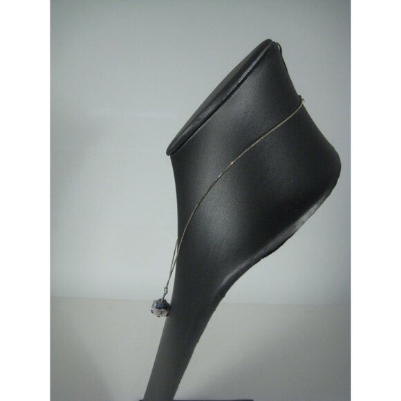 Italian Sterling Silver 925 Hand Painted Ceramic Pendant Necklace 19 in Chain - Picture 8 of 10